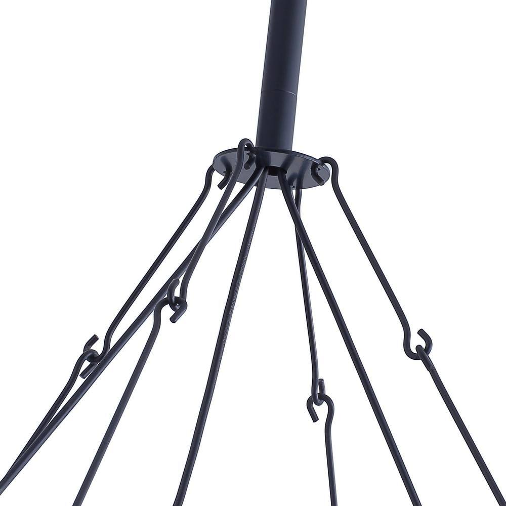Aiwen 48-Light Black Metal Industrial Candle Chandelier