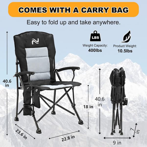 TIMBER RIDGE Lightweight Oversized Camping Chair, Portable Aluminum  Directors Chair with Side Table Detachable Side Pocket for Outdoor Camping,  Lawn, Picnic, Support 400lbs (Grey) Ideal Gift : : Sports &  Outdoors