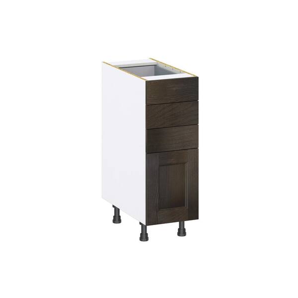 J COLLECTION Lincoln Chestnut Solid Wood Assembled Base Kitchen Cabinet with 2 Drawers (12 in. W x 34.5 in. H x 24 in. D)