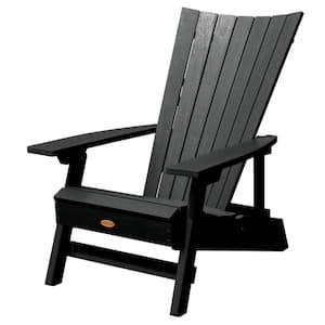 Manhattan Beach Black Folding and Reclining Recycled Plastic Adirondack Chair