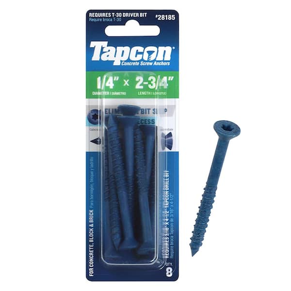 Tapcon 1/4 in. x 2-3/4 in. Star Flat-Head Concrete Anchors (8-Pack)