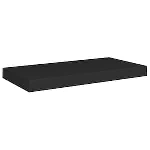 9.1 in. x 19.7 in. x 1.5 in. Black MDF Floating Decorative Wall Shelves