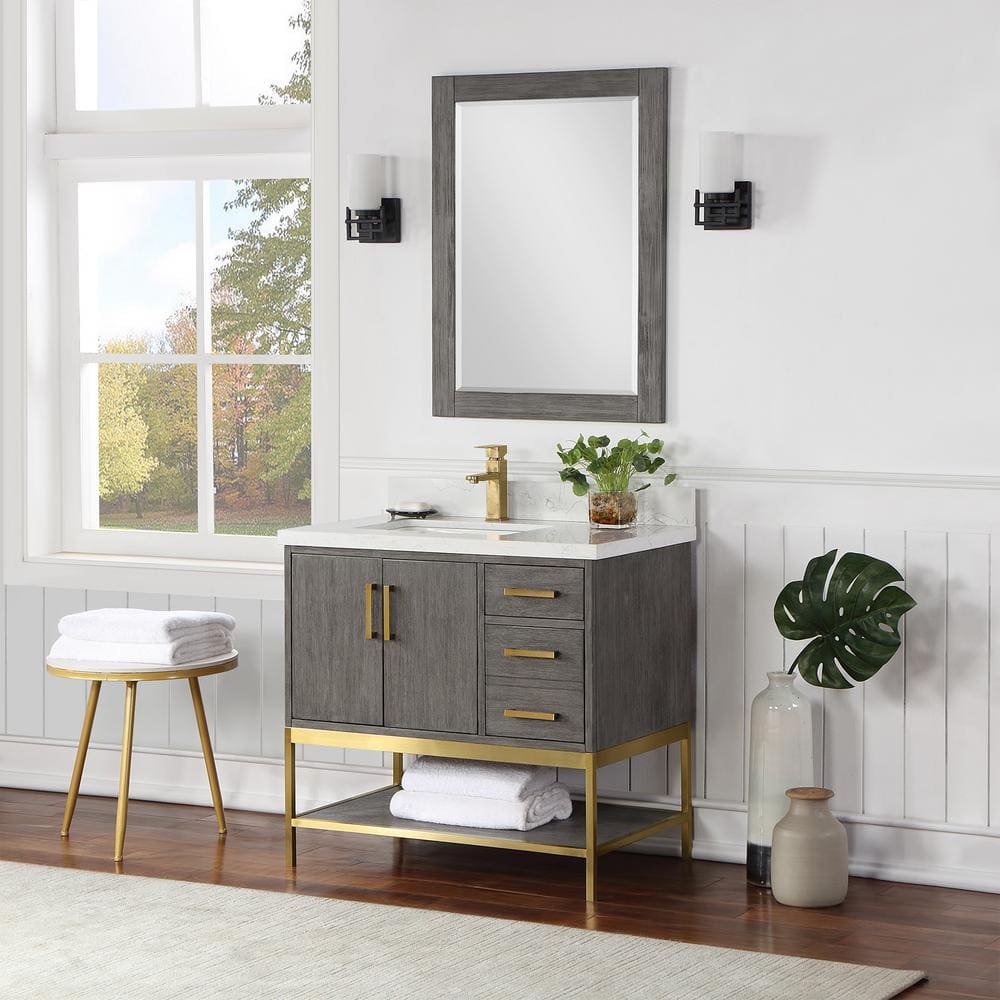 Ivy 28" Silver Rectangular Wood Bathroom Mirror