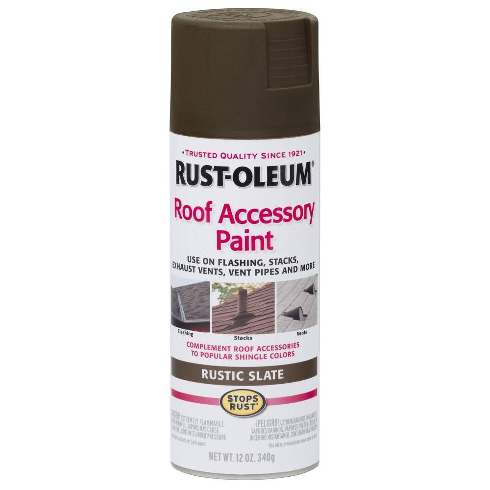 Rust-Oleum Stops Rust 12 oz. Rustic Slate Roof Accessory Spray Paint ...