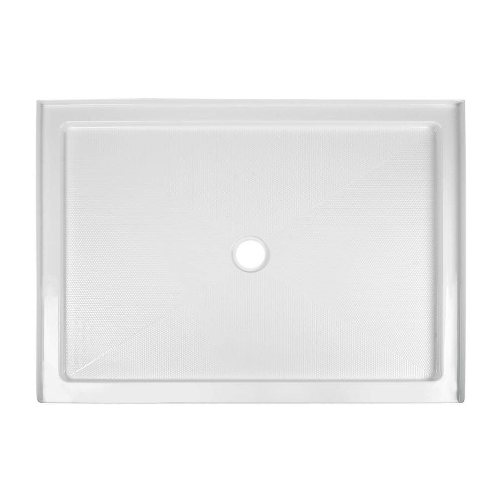 White Acrylic 48" Shower Base with Non-Slip Design