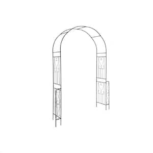 Metal Garden Arch 95 in. x 66 in. Arbor Backdrop Stand for Various Climbing Plants Party Black