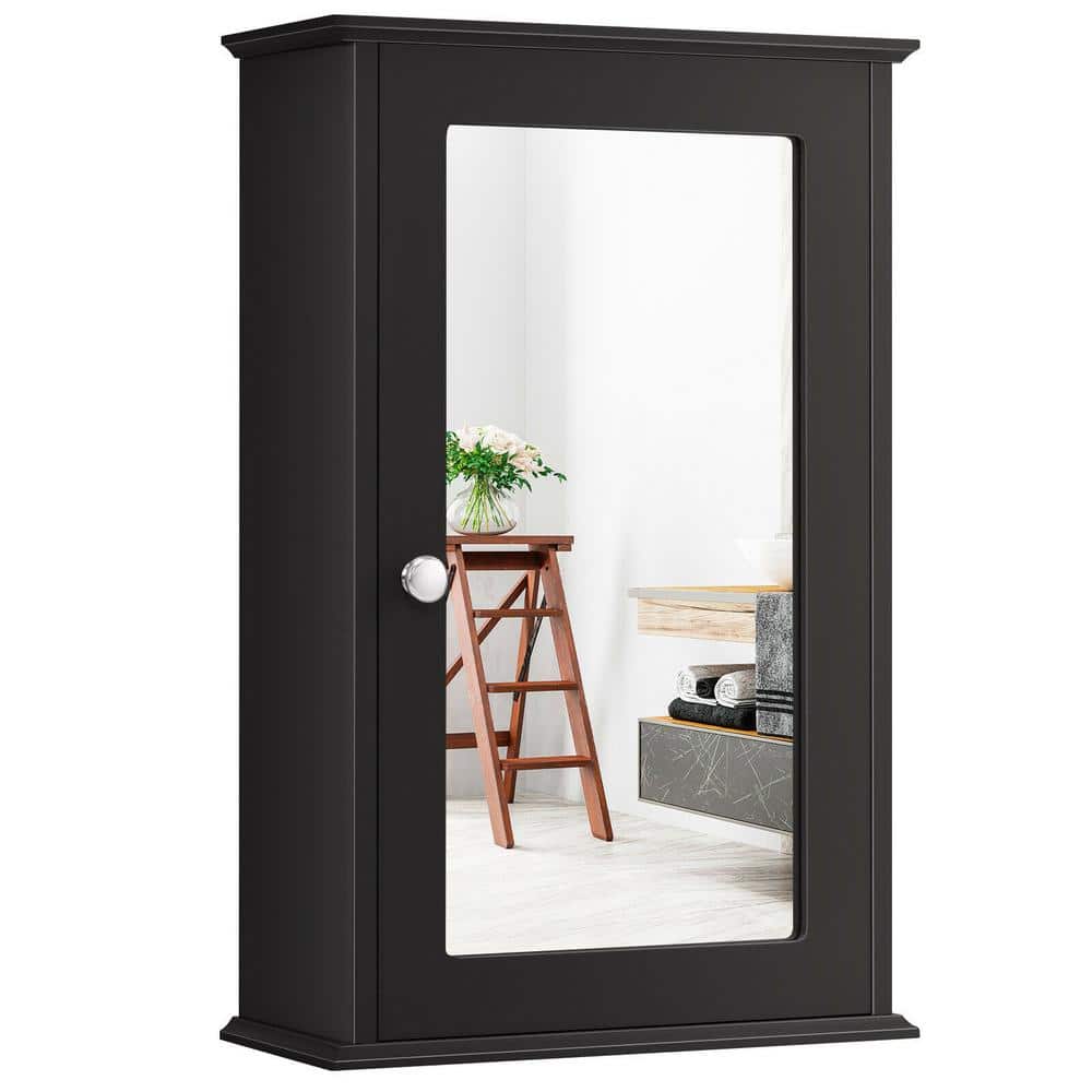 13.5 in. W x 21 in. H Rectangular Wall Mount MDF Medicine Cabinet with Mirr