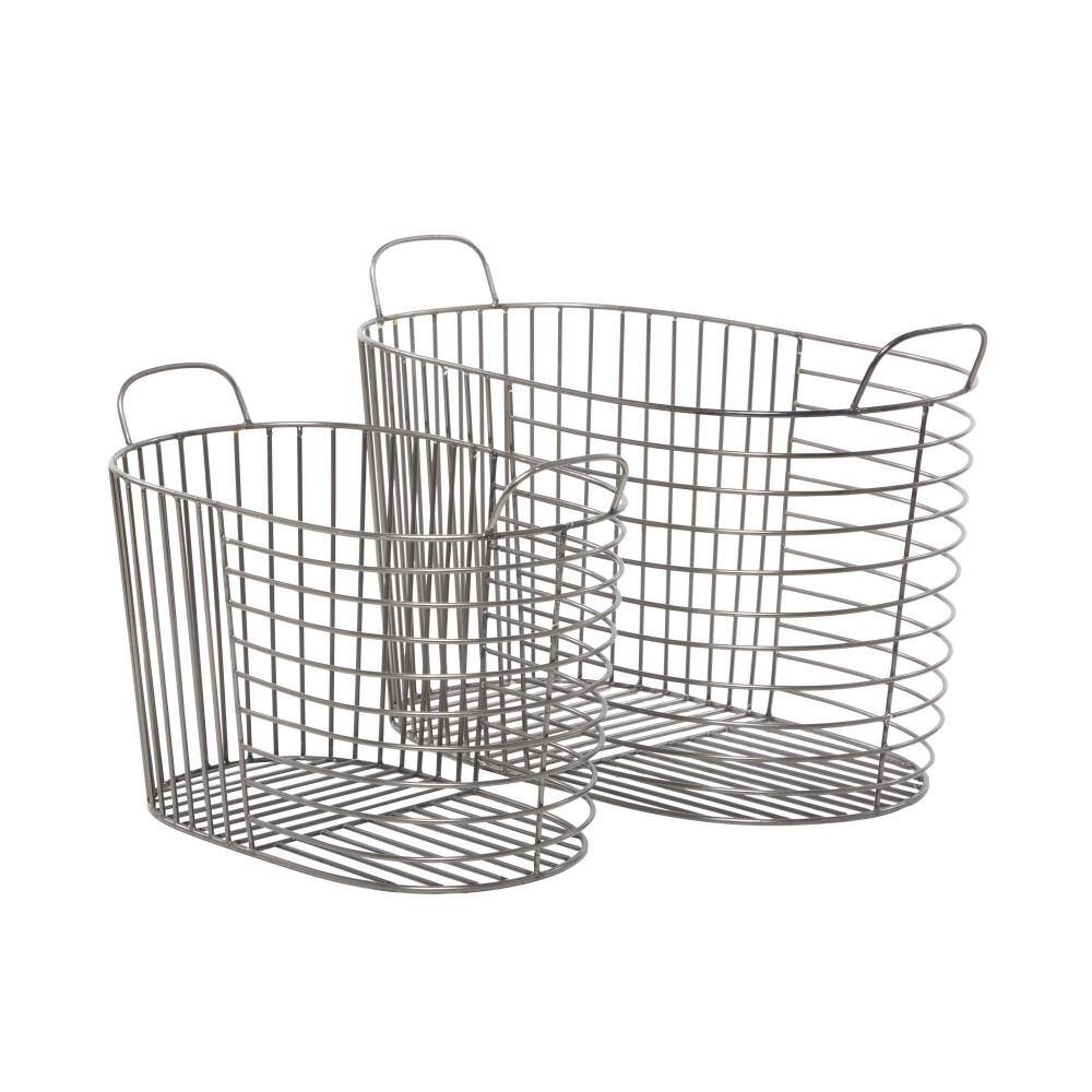 CosmoLiving by Cosmopolitan Metal Storage Basket with Handles (Set of 2