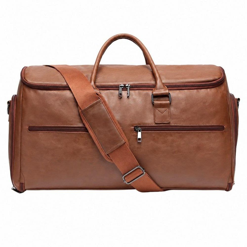 Brown Carry On Garment Bag for Travel, Business Travel Garment Bag for Men Women, 2 in 1 Hanging Suitcase Suit