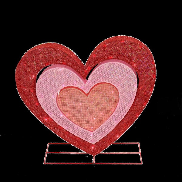 National Tree Company 28 in. Height Valentine's Hearts with LED Lights  DF-22080007L - The Home Depot