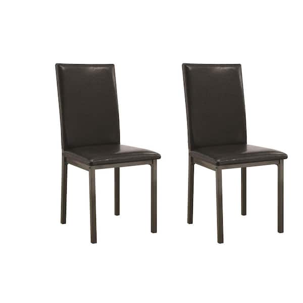 Coaster Garza Group Black Leatherette Dining Chair (Set of 2)