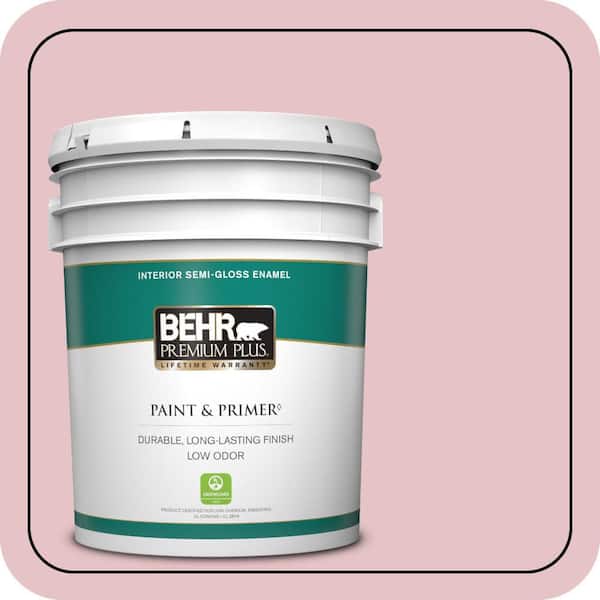 BEHR PREMIUM PLUS 5 gal. #S140-2 Cranapple Cream Semi-Gloss Enamel Low Odor Interior Paint & Primer