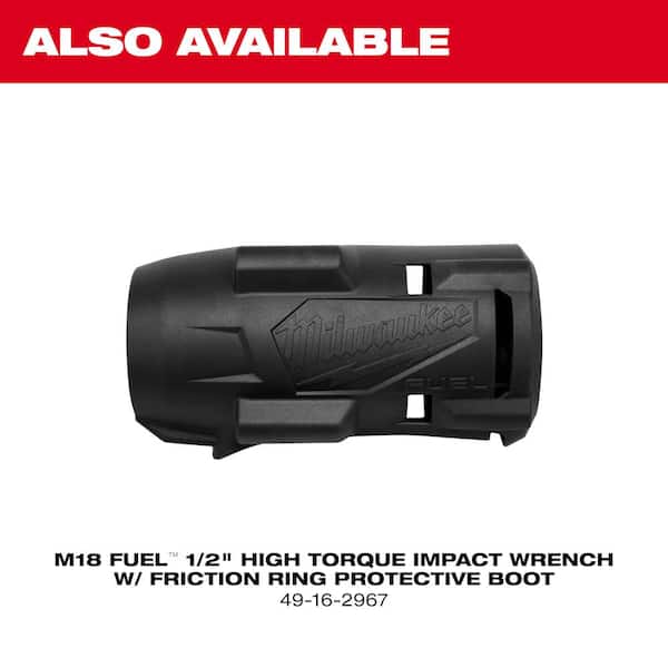 Milwaukee M18 FUEL 18V Lithium-Ion Brushless Cordless High Torque 1/2 in. Impact Wrench & Grease Gun Combo Kit W/Protective Boot