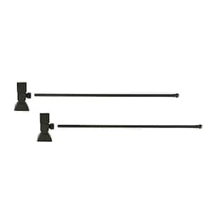 3/8 in. O.D x 20 in. Brass Rigid Lavatory Supply Lines with Square Handle Shutoff Valves in Oil Rubbed Bronze