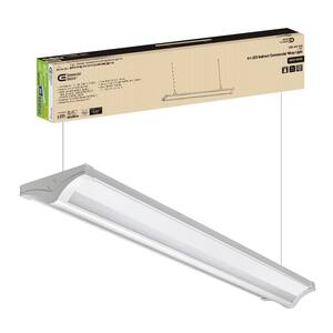 4 ft. 5000 Lumens Direct Indirect Commercial Integrated LED White Wraparound Light with Uplight Feature 4000K Dimmable