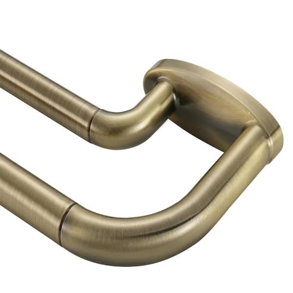 48-84 Inches Antique Bronze Double Curtain Rods,Adjustable 0.75 Inches Diameter Wrap Around Rods for Window