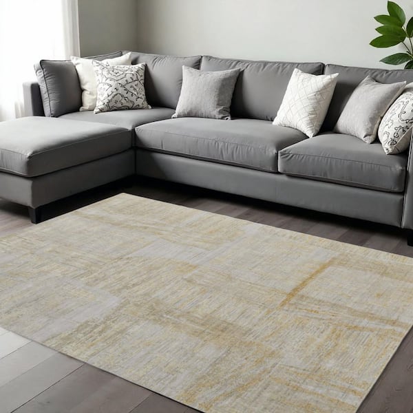 Ivory 8 x 10 ft. Woven Abstract Rectangle Indoor Area Rug
