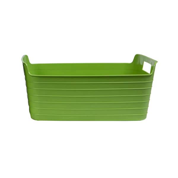 Unbranded 6.3 in. H x 11.4 in. W x 14.6 in. D Green Plastic Cube Storage Bin