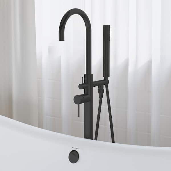 Swiss Madison Ivy Freestanding Single Handle Bathtub Faucet in Matte Black