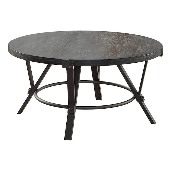 Steve Silver Portland 36 in. Gunmetal Gray Round Cocktail/Coffee Table