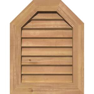 41 in. x 23 in. Octagon Unfinished Smooth Western Red Cedar Wood Paintable Gable Louver Vent