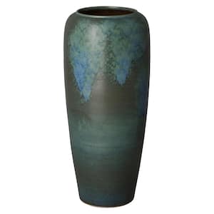 Tall 35 in. Verdigris Ceramic Vase