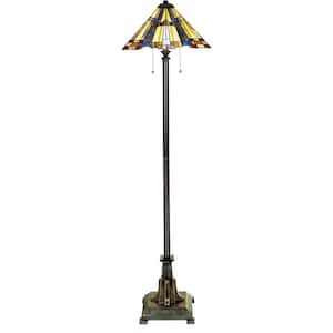 Inglenook 62 in. Valiant Bronze Tiffany Floor Lamp
