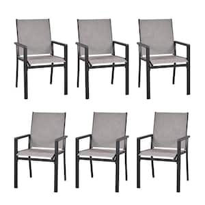 Outdoor Patio Dining Chairs Set of 6, Extra Wide Garden Bistro Chairs for Porch Backyard