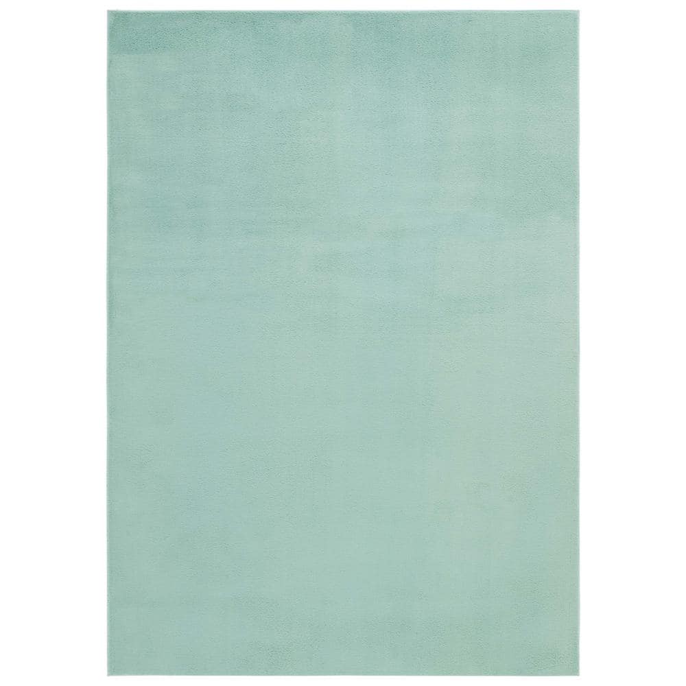 Sage Green Faux Rabbit Fur Washable 4' x 6' Area Rug