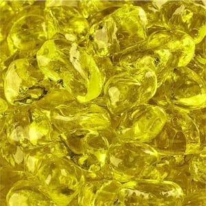 10 lbs. of Sunflower Yellow 3/8 in. Fire Glass Dots