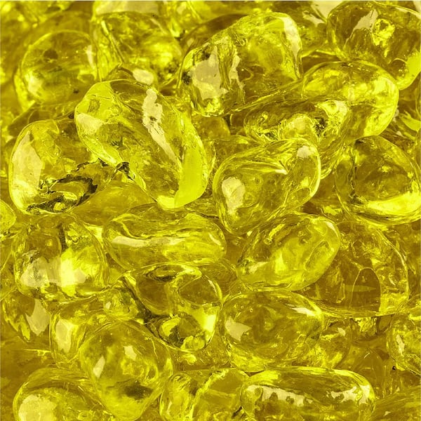 Fire Pit Essentials 10 lbs. of Sunflower Yellow 3/8 in. Fire Glass Dots