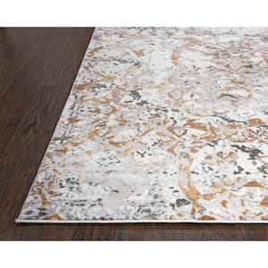 Lavish Ivory/Rust 7 ft. 10 in. x 9 ft. 10 in. Medallion Area Rug