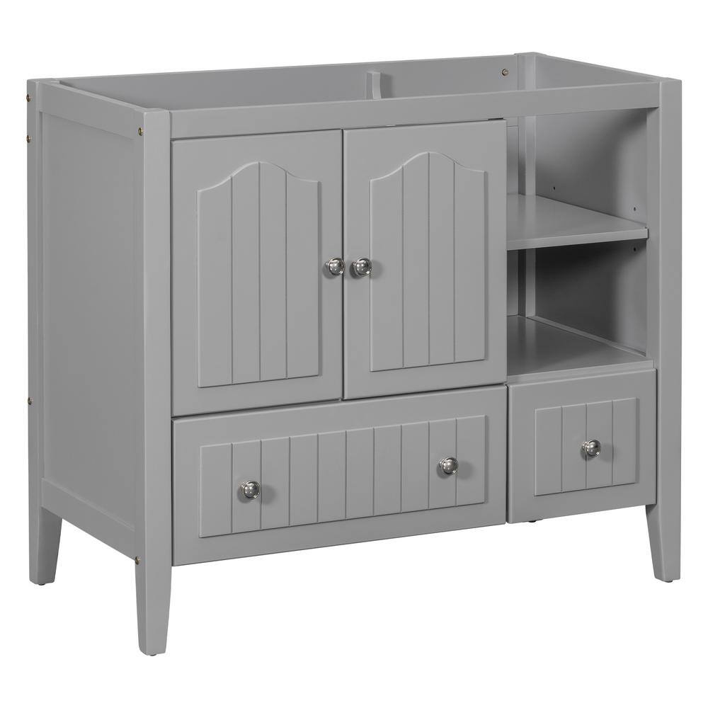 35 in. W x 18 in. D x 31 in. H Bath Vanity Cabinet without Top in Gray with