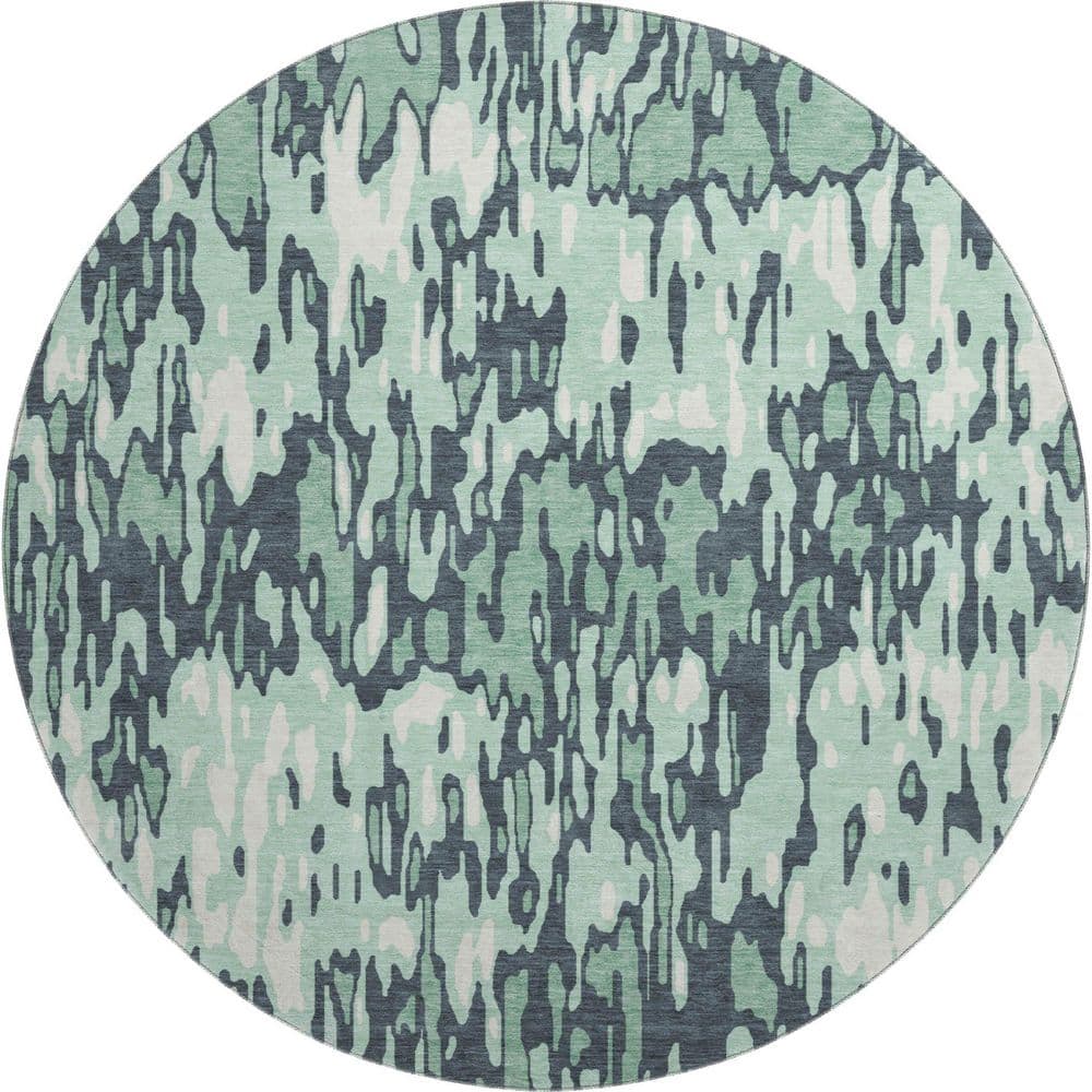 Mayfield Premium Machine Washable Abstract AMF986 Sage 8 ft. x 8 ft. Round Rug price history on PriceWatchPro