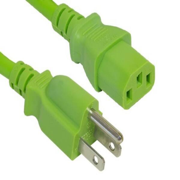 SANOXY 6 ft. 18 AWG Universal Power Cord (IEC320 C13 to NEMA 5-15P), Green