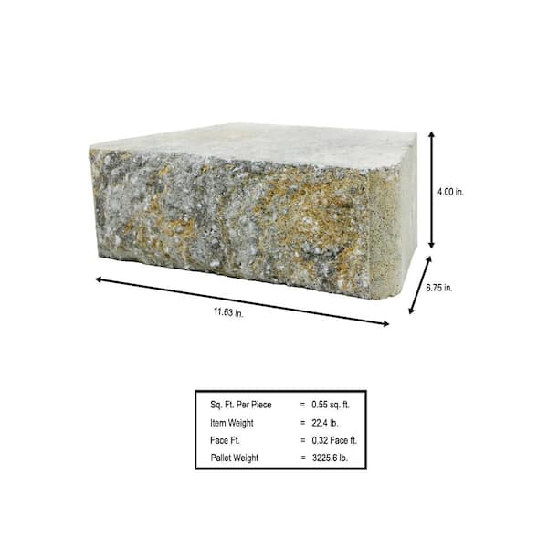 Buy RockWall Small 4 in. x 11.75 in. x 6.75 in. Yukon Concrete