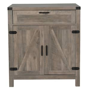 MDF Light Gray Double Door Sideboard with 1-Drawer