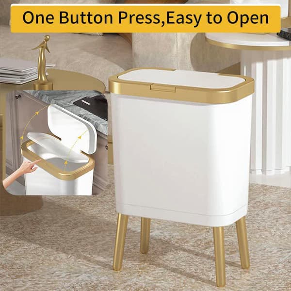 2.6 Gallon Small Bathroom Trash Can with Lid, Narrow for Kitchen