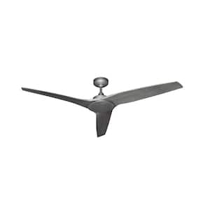 Evolution 60 in. Indoor/Outdoor Brushed Nickel Ceiling Fan with Remote Control