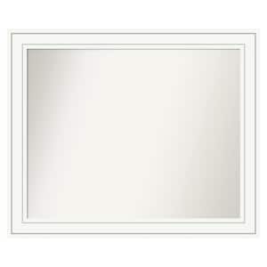 Craftsman White 35 in. x 29 in. Custom Non-Beveled Satin Wood Framed Bathroom Vanity Wall Mirror