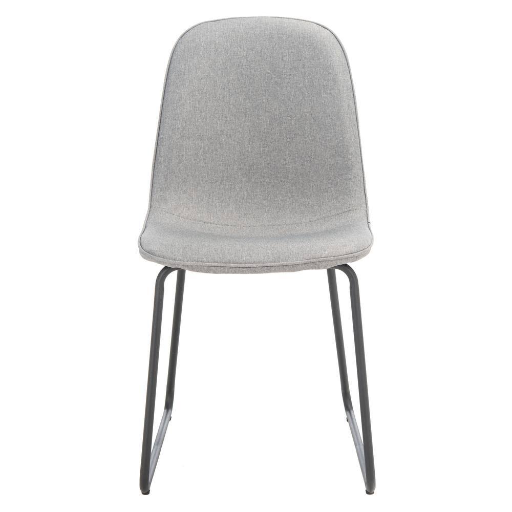 Makalu Grey Upholstered Dining Chair Set with Black Legs