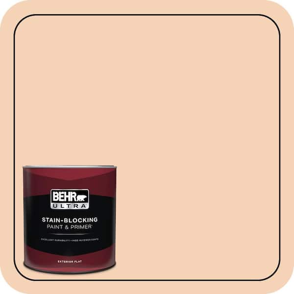 BEHR ULTRA 1 Qt. #280C-2 Serene Peach Flat Exterior Paint & Primer