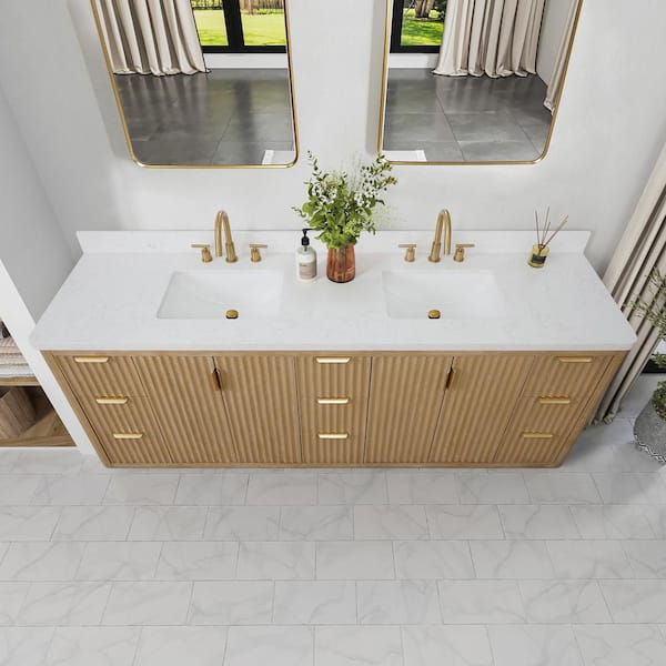 ROSWELL Cádiz 84 in. W. x 22 in. D x 34 in. H Double Bath Vanity