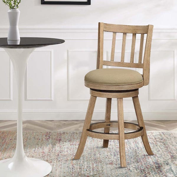 Eleanor slat back wood deals swivel counter stool