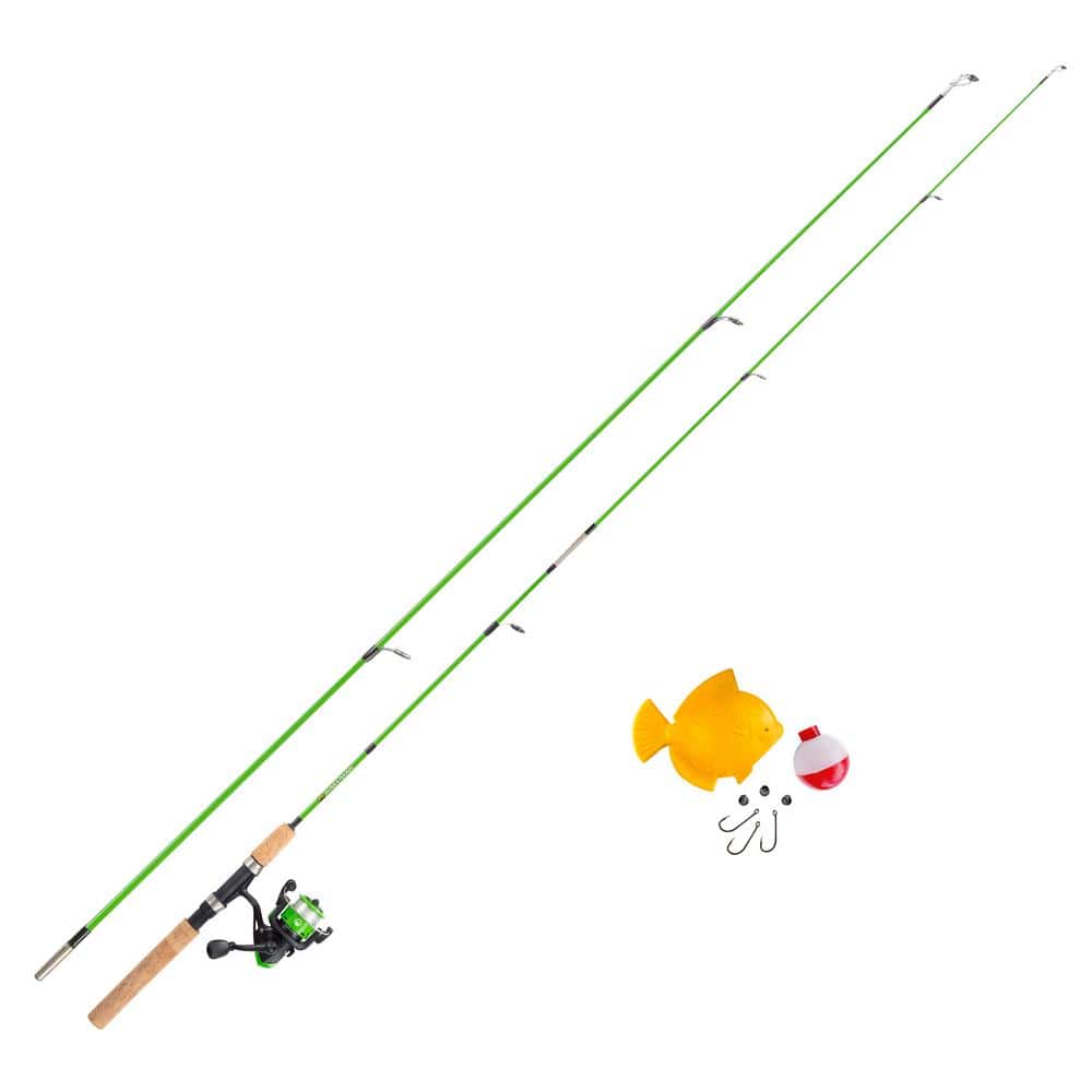 5 ft. 2 in. Fiberglass Fishing Rod and Reel Starter Set - 2000 Aluminum Spi