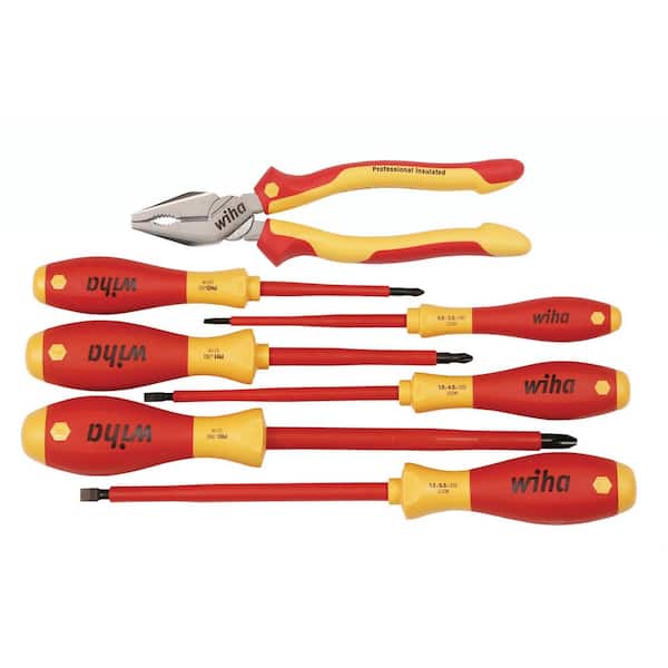 Wiha Tools Wiha 32985 7 Piece Insulated Industrial Pliers/Cutters/Drivers  Belt Set