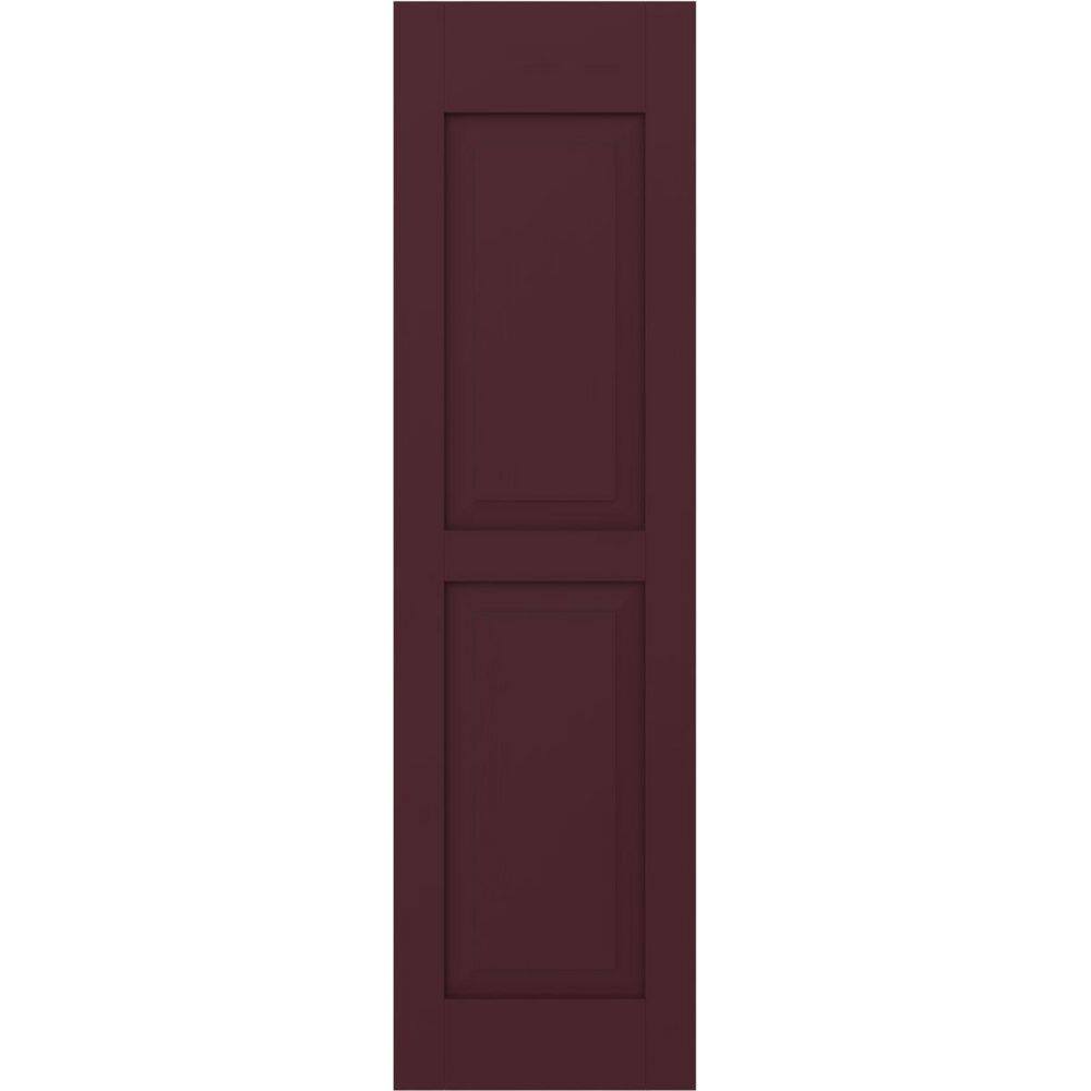 15 in. W x 48 in. H Americraft 2-Equal Raised Panel Exterior Real Wood Shutters Pair in Wine Red price history on PriceWatchPro