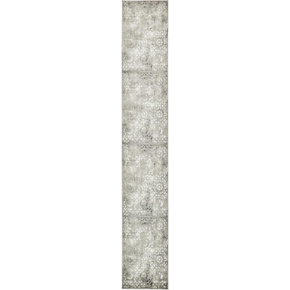 Unique Loom Sofia Larvotto Dark Gray 2' 0 x 13' 0 Runner Rug 3137771 ...