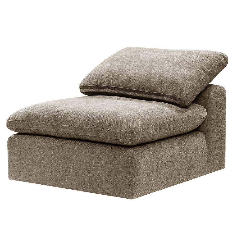 Naveen 23'' Khaki Linen Modular Armless Chair