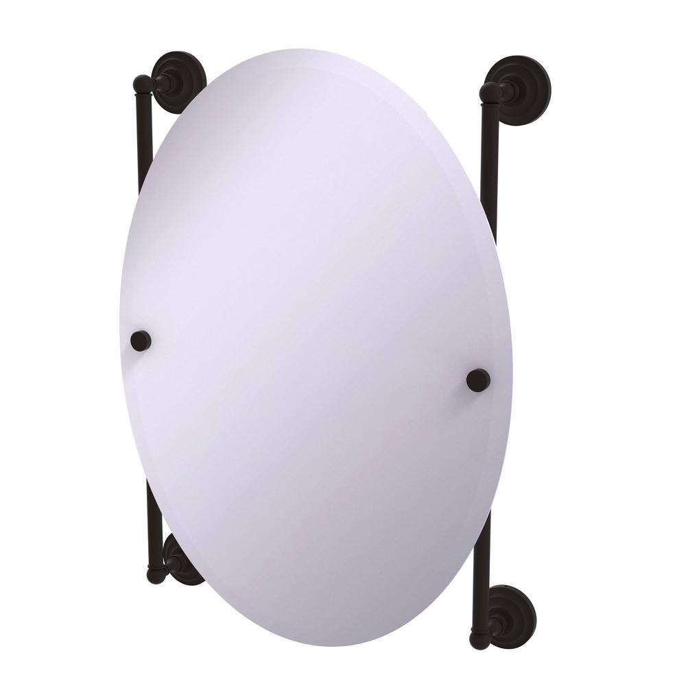 Que New Collection Oval Frameless Rail Mounted Mirror in Oil Rubbed Bronze price history on PriceWatchPro